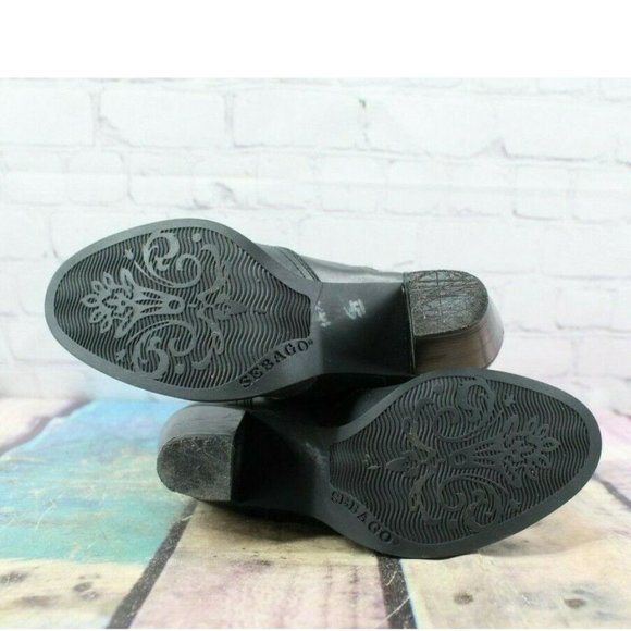 Sebago Ashton Black Leather Zip Up Block Heel Ankle Boots Shoes 6 M - Picture 9 of 9